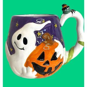 Halloween 3D Spooky Ghost Scary Coffee Tea Soup Mug Fall Pumpkin Lizard Spider